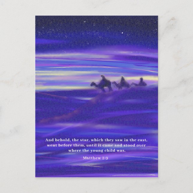 Drei Weisen Watercolor Biokonzept Feiertagspostkarte (Vorderseite)