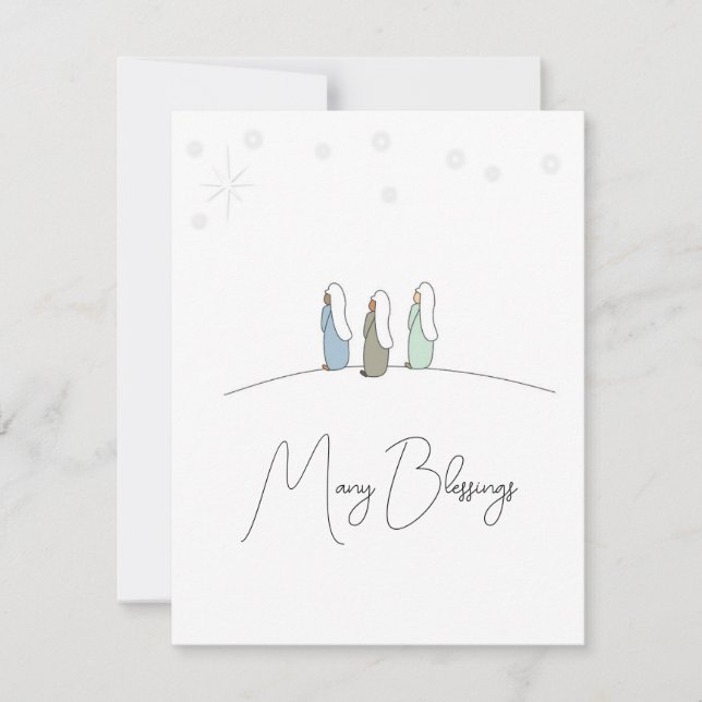 Drei Weisen Weihnachten, flach Karte (Vorderseite)