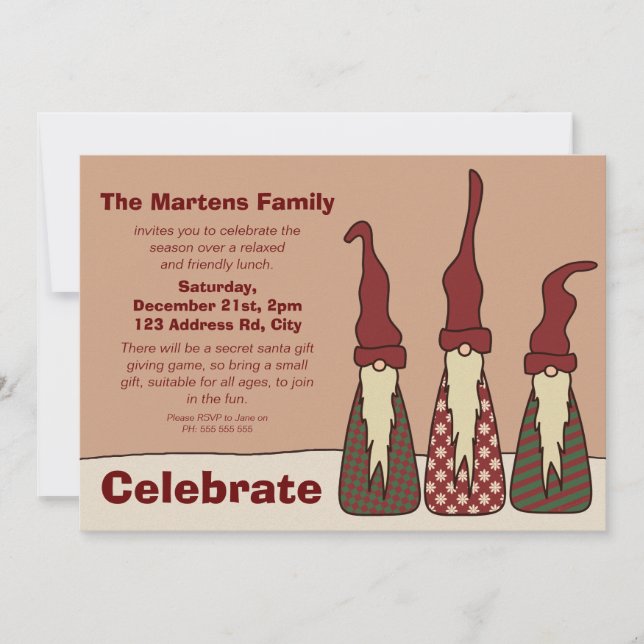 Drei Weisen, Weihnachten, Party Einladung (Vorderseite)