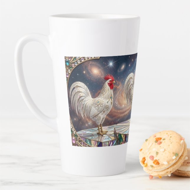 Drei weiße Hähne. Milchtasse (Beispiel)