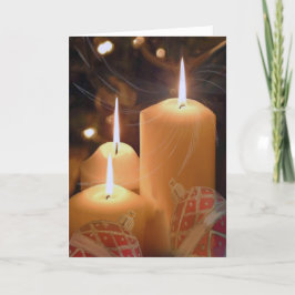 Drei weiße Kerzen Weihnachtskarten- Feiertagskarte