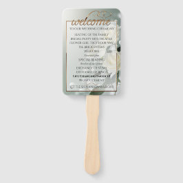 Drei weiße Rosen/Gold Trips Fächer