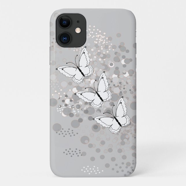 Drei weiße Schmetterlinge Case-Mate iPhone Hülle (Rückseite)