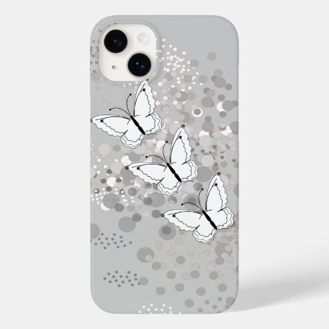 Drei weiße Schmetterlinge Case-Mate iPhone Hülle (Rückseite)