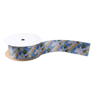 DREI WEISSE SNAPDRAGONS RIBBON SATINBAND