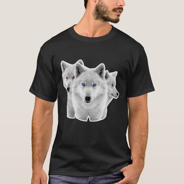Drei weiße Wölfe T-Shirt (Vorderseite)