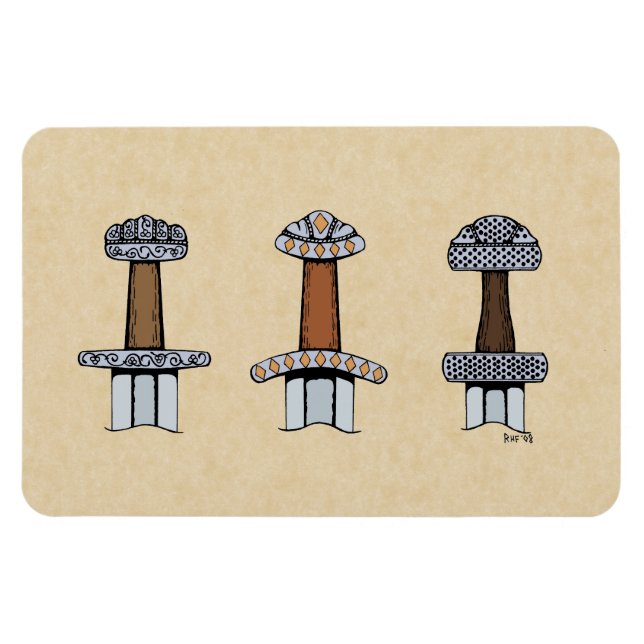 Drei Wiking Sword Hilts Magnet (Horizontal)
