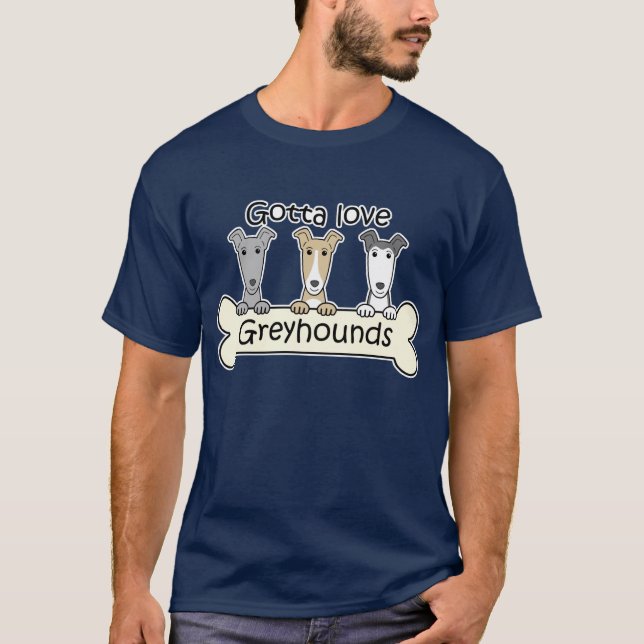 Drei Windhunde T-Shirt (Vorderseite)
