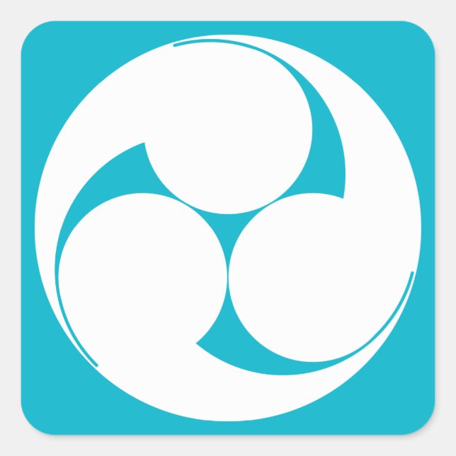 Drei Wirbel im Uhrzeigersinn (Sugaki) Quadratischer Aufkleber (Vorderseite)