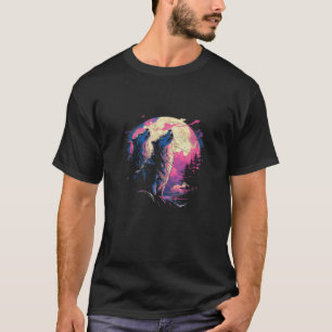 Drei Wölfe heulen auf dem Mond Frauen Kawaii Wi T-Shirt