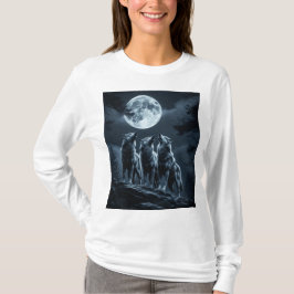 Drei Wölfe heulen bei Vollmond - Drei Wolf T-Shirt