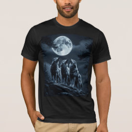 Drei Wölfe heulen bei Vollmond - Drei Wolf T-Shirt