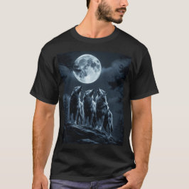 Drei Wölfe heulen bei Vollmond - Drei Wolf T-Shirt