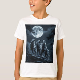 Drei Wölfe heulen bei Vollmond - Drei Wolf T-Shirt