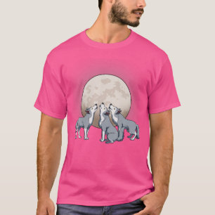 Drei Wölfe heulen den Mond an T-Shirt