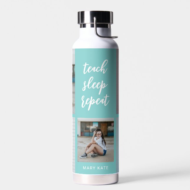 Drei Wörter Collage EDITABLE FARBFLasche Trinkflasche (Links)