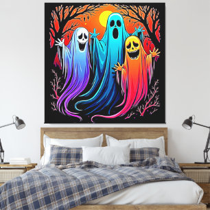 Drei wunderbare Halloween-Geisterdesign Leinwanddruck