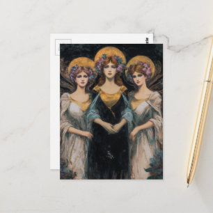Drei wunderschöne Vintage-Göttinnen Frauen Postkarte