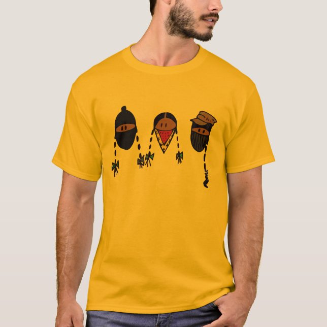 Drei zapatistas T-Shirt (Vorderseite)