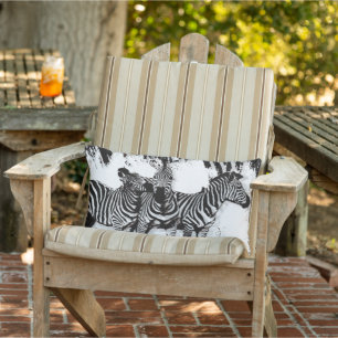 Drei Zebras beim Malen Kissen Für Draußen