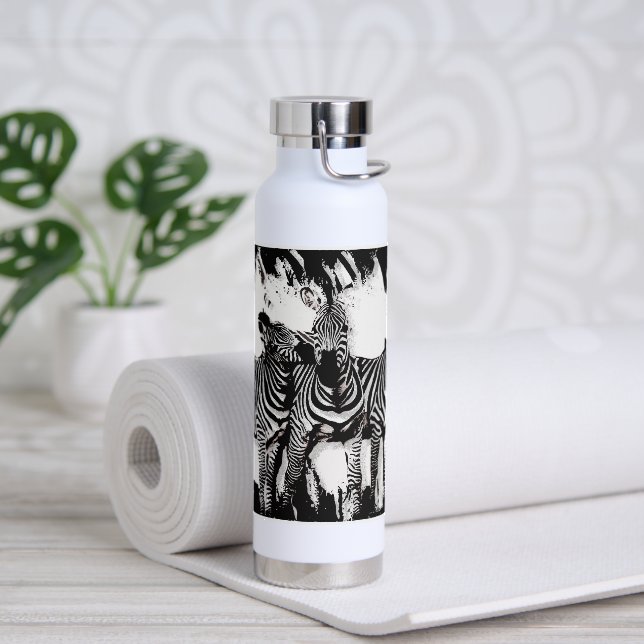 Drei Zebras beim Malen Trinkflasche (Yoga)