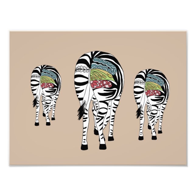 Drei Zebras  Fotodruck (Vorne)