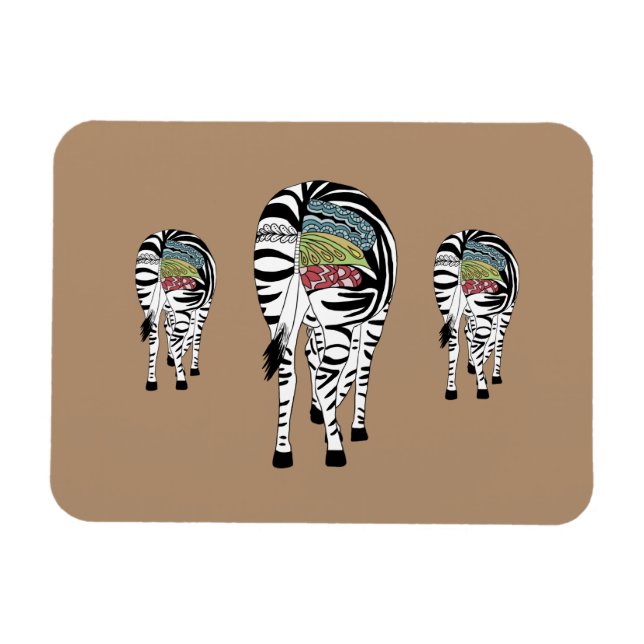Drei Zebras Magnet (Horizontal)