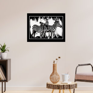 Drei Zebras malen Poster
