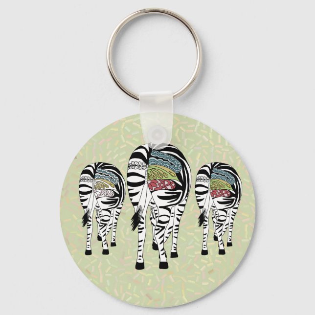 Drei Zebras Schlüsselanhänger (Vorderseite)