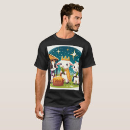 drei Ziegen sind auf einem Feld mit einem Korb ste T-Shirt