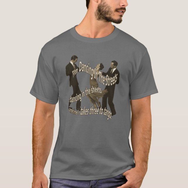 Drei zu Tango Dancing Retro Drohes T-Shirt (Vorderseite)