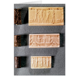 Drei Zylinder-Siegel mit Eindrücken,