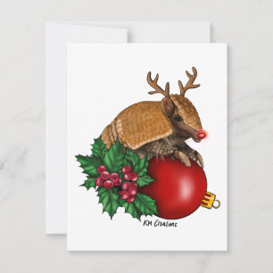 Dreiband-Gürteltier - Weihnachtskarte Feiertagskarte