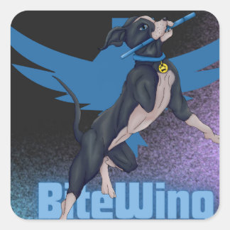 Dreibeiniger Pitbull Quadratischer Aufkleber