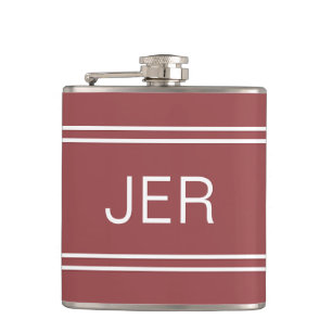Dreibuchstabige Initialen Monogramm Dunkel Trendig Flachmann
