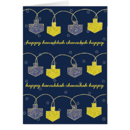 "Dreidel Banner" Hanukkah Card w Envelope