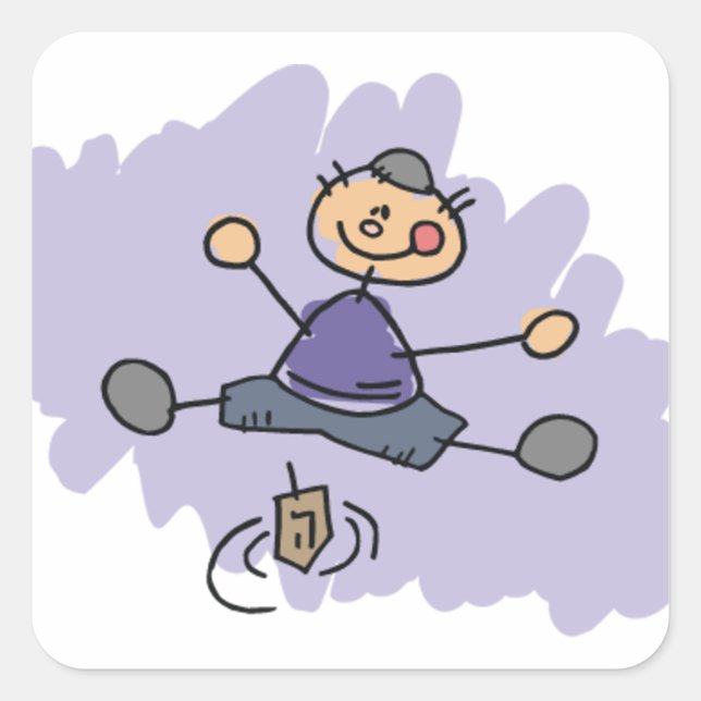 Dreidel Boy Quadratischer Aufkleber (Vorderseite)