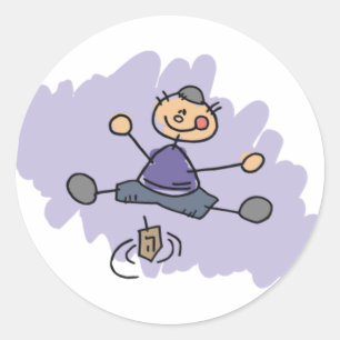 Dreidel Boy Runder Aufkleber