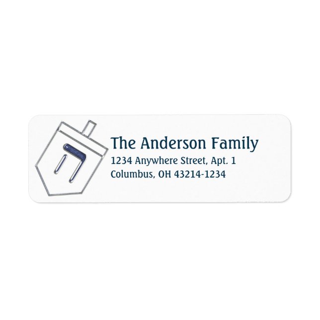 Dreidel Hanukkah Address Labels d10 (Vorne)