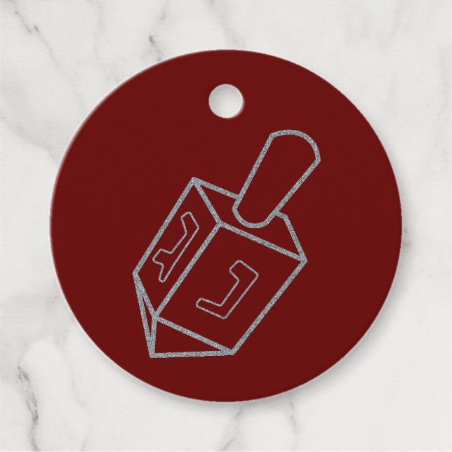 Dreidel Hanukkah Glitzer Geschenkanhänger (Vorderseite)