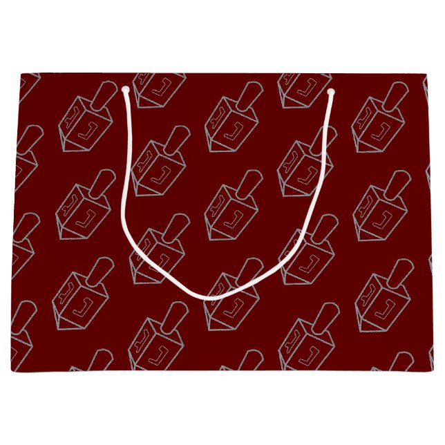 Dreidel Hanukkah Glitzer Große Geschenktüte (Vorderseite)