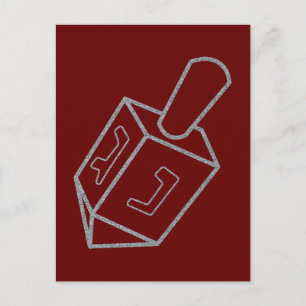 Dreidel Hanukkah Glitzer Postkarte