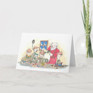 Dreidel in der Arbeit des Weihnachtsmanns Feiertagskarte