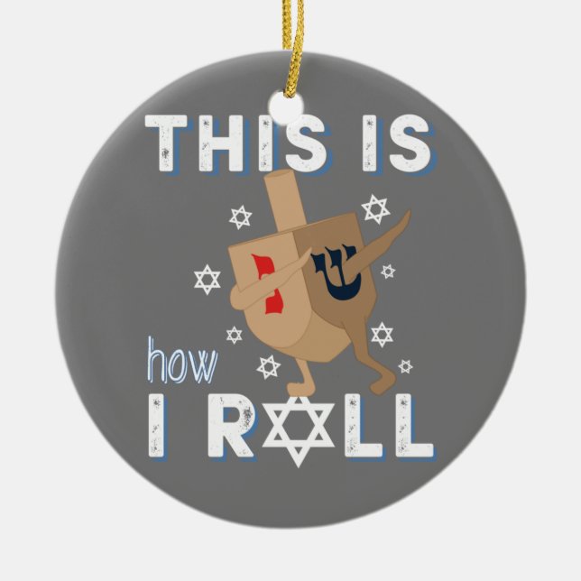 Dreidel Menorah Funny Hanukkah Geschenk so ich Keramik Ornament (Vorne)