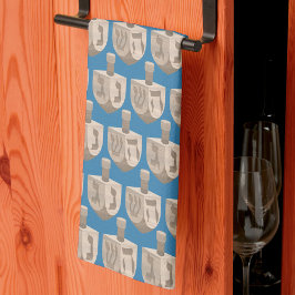 Dreidel Rustic Oak Hanukkah Pattern Challah Cover Geschirrtuch