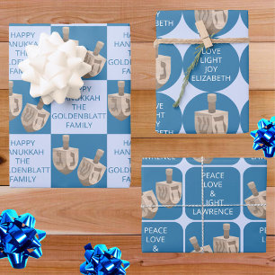 Dreidel Rustikale Eiche Niedliche Hanukkah Kids Na Geschenkpapier Set