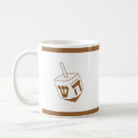 Dreidel Tasse<br><div class="desc">Diese elegante Tasse verfügt über einen Bronze Dreidel, mit dem Sie die Farbe für Hanukkah oder jeden Anlass ändern können.</div>