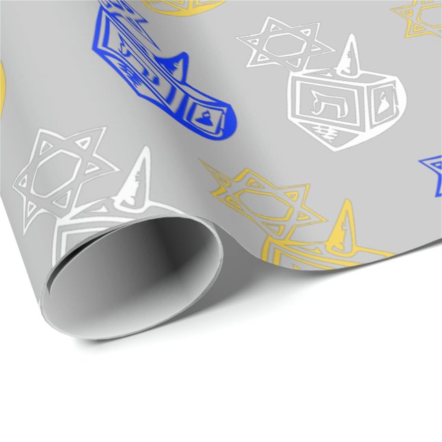 Dreideln + Stars Wrapping Paper Geschenkpapier (Rolleneckpunkt)