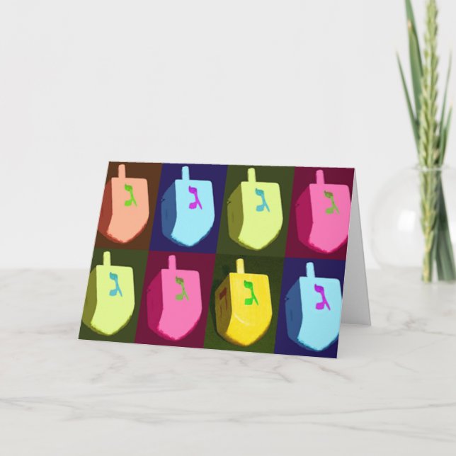Dreidels Chanukka Karte (Vorderseite)
