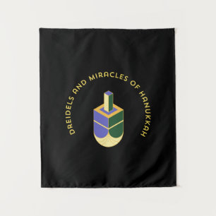 DREIDELS UND WUNDER VON HANUKKA WANDTEPPICH
